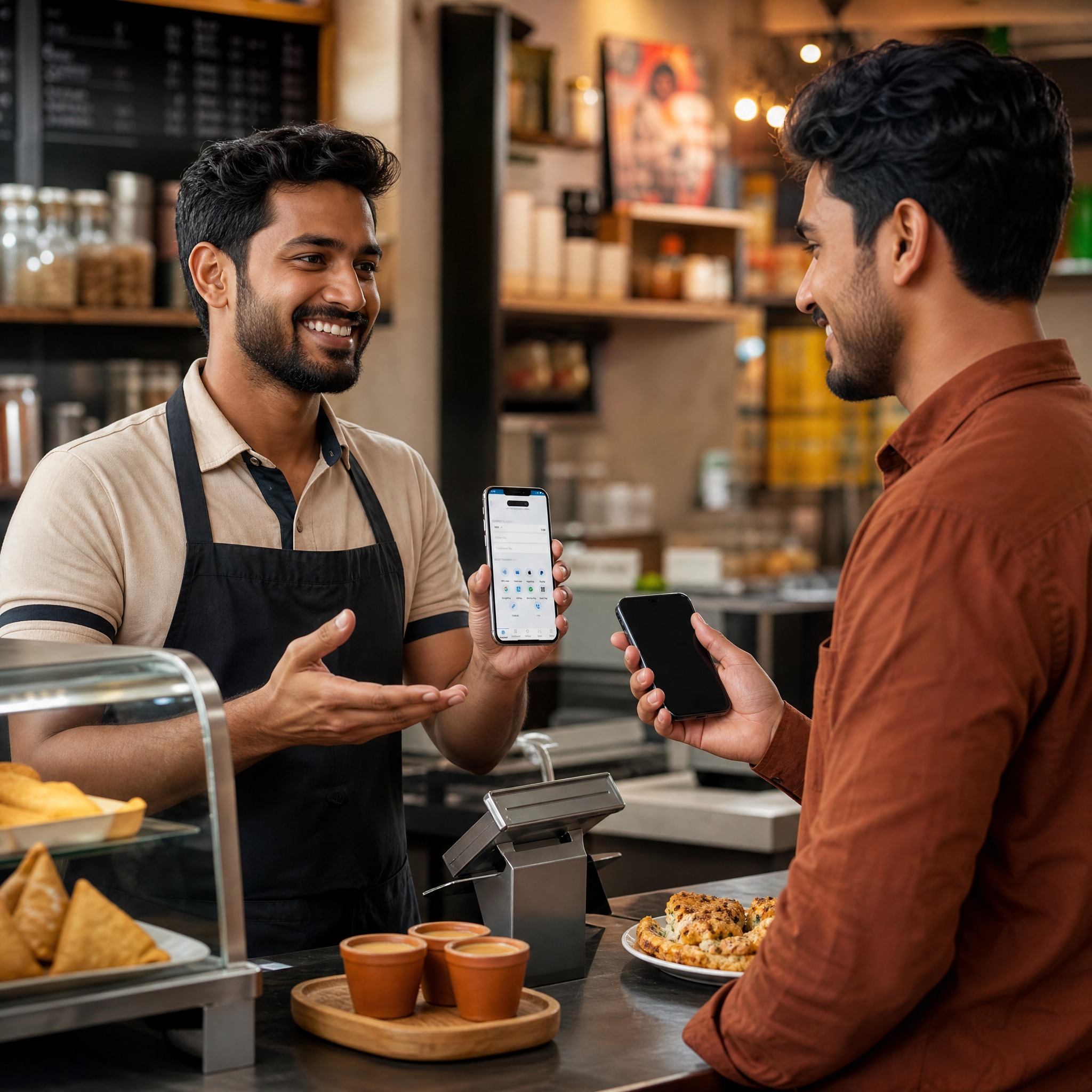 Tea shop using BrandPOS SoftPOS for faster and easier checkout